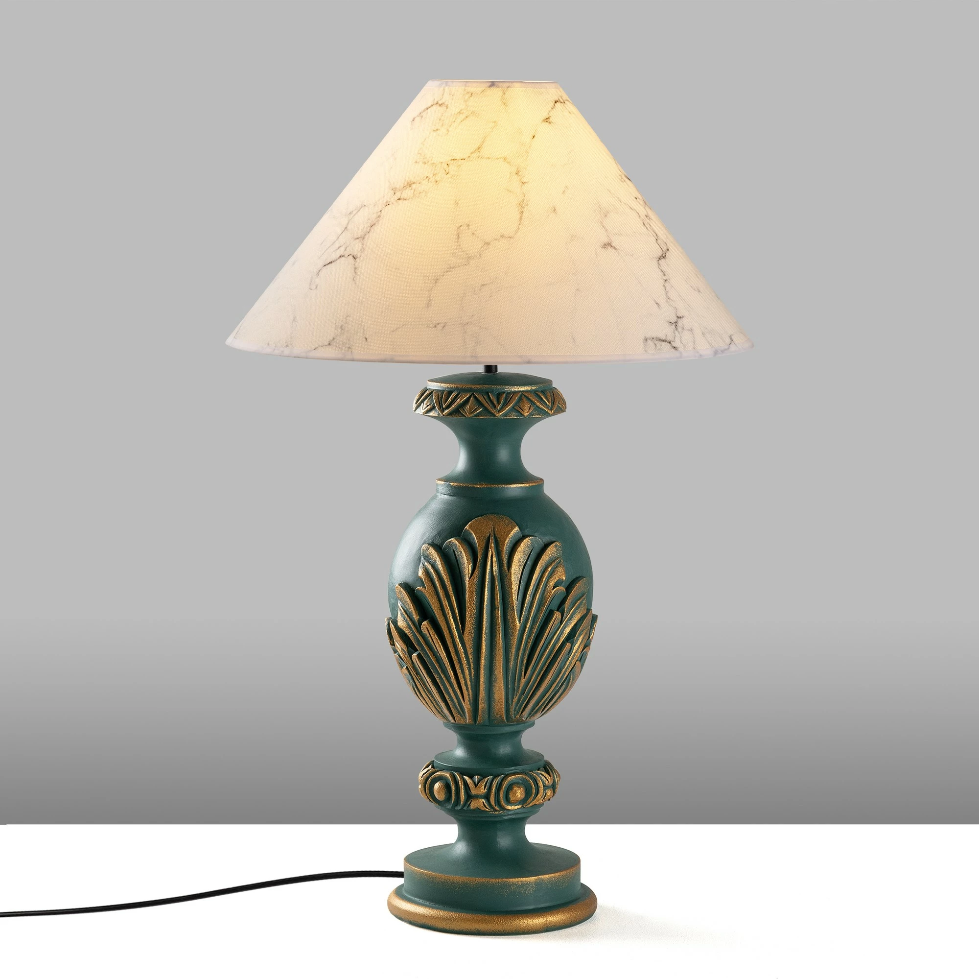 Llambë tavoline Opviq, ELEGANZE-5312, jeshile dhe e bardhë, 50x50x74 cm