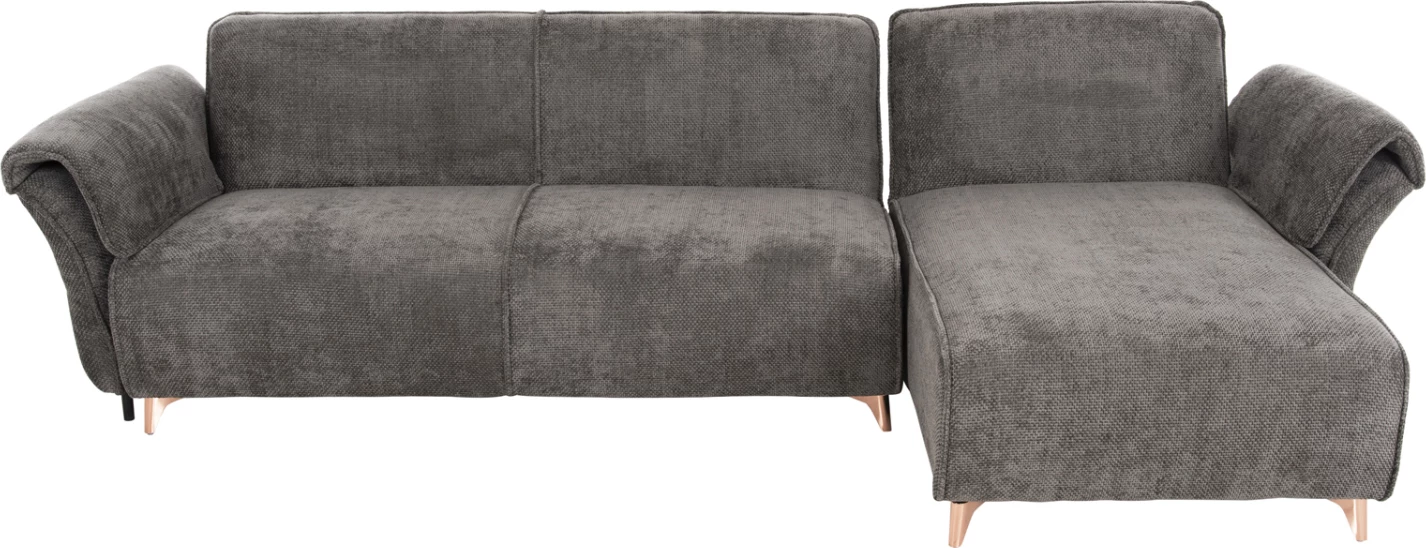 Divan qoshe i kthyeshëm MAILO, FH6071.02, pëlhurë gri e errët, këmbë metalike, 300x150x80H cm