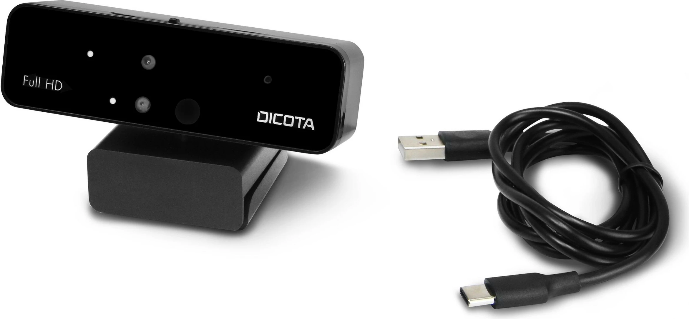 Webcam DICOTA PRO Face Recognition Full HD, 1.5m, e zezë