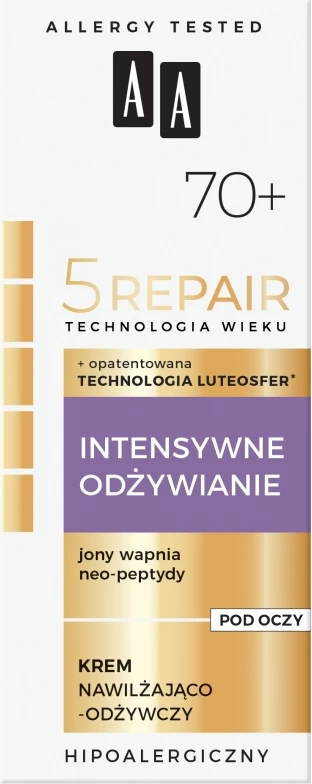 Krem për sy AA Technologia Wieku 5Repair 70+ Intensive Nourishing për femra 15ml