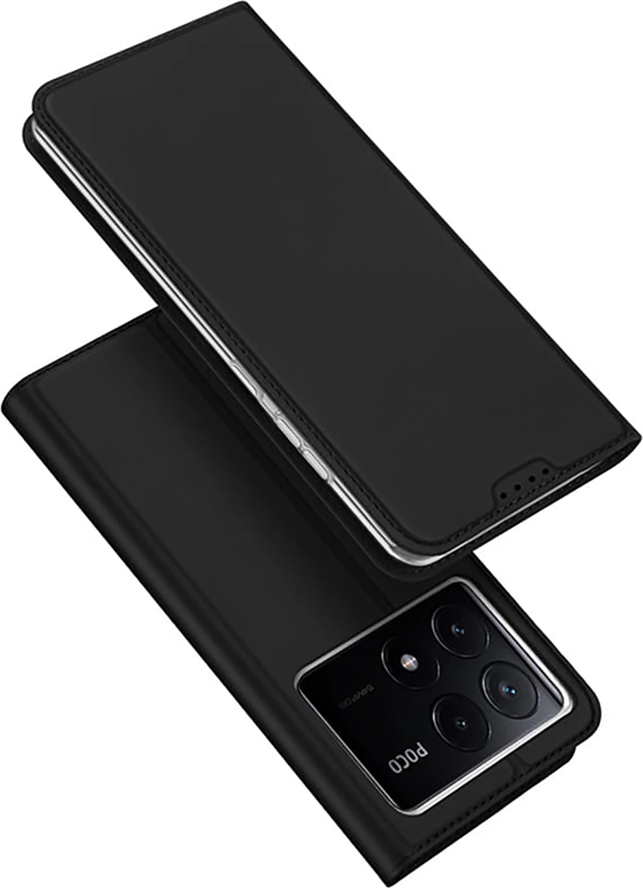 Mbështjellës Dux Ducis Skin Pro për Xiaomi Poco X6 Pro 5G/Redmi K70E, me kapak, xhep për kartela, e zezë