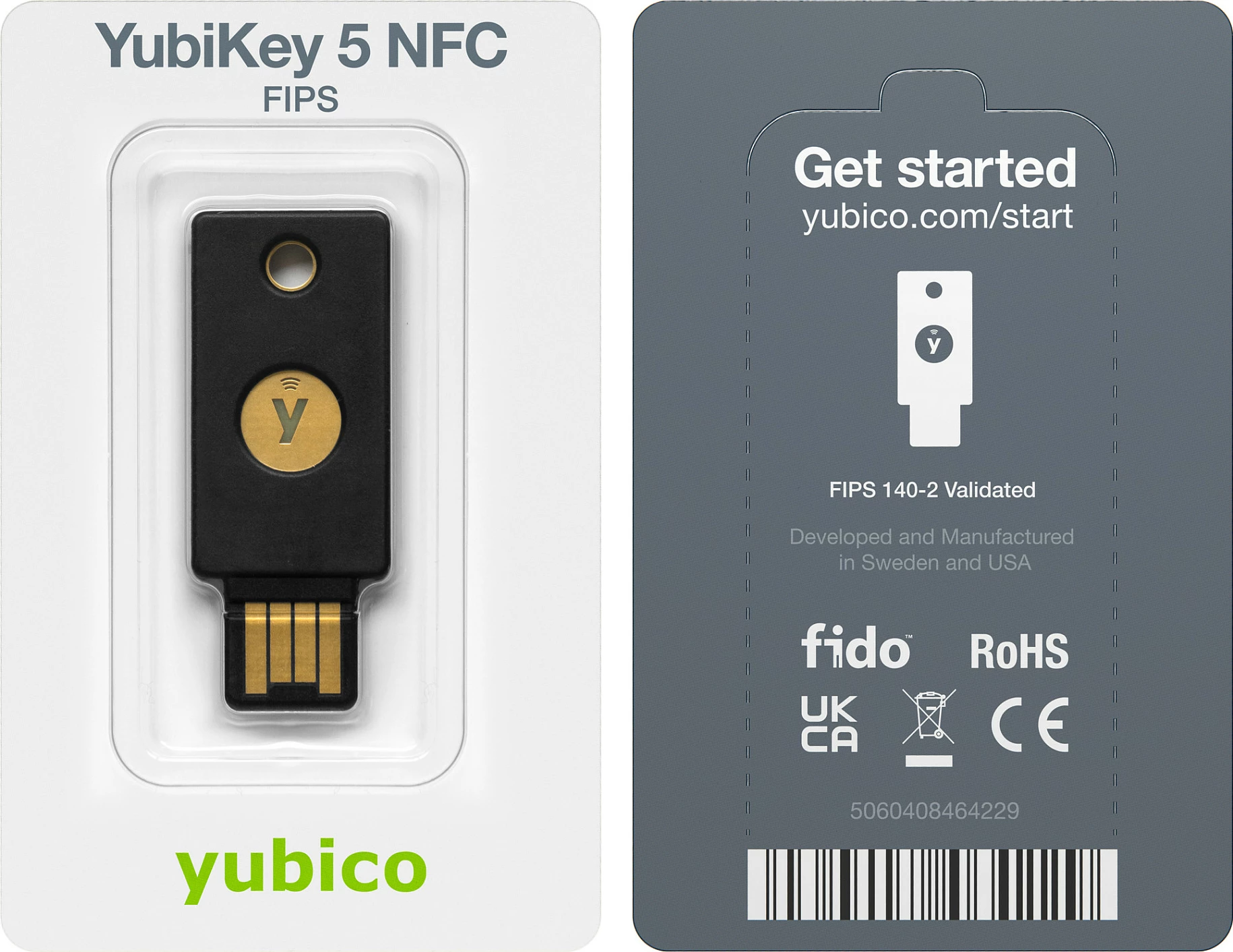 USB çelës sigurie Yubico YubiKey 5 NFC FIPS, NFC, e zezë