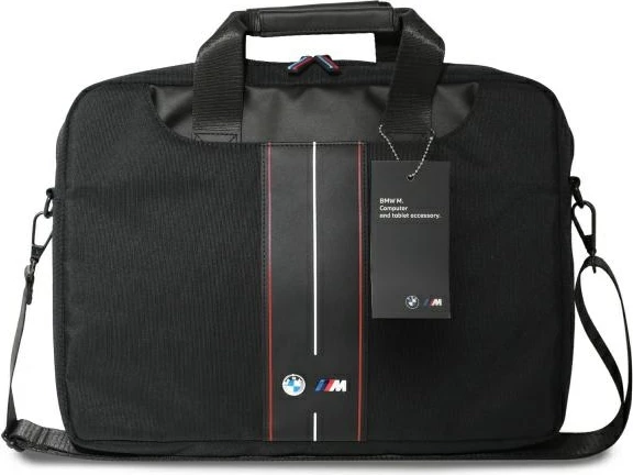 Çantë laptopi BMW BMCB15COMPVSKR, 16", najlon, vija të kuqe, e zezë