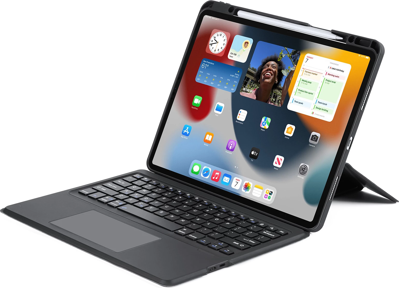 Mbështjellës me tastierë Bluetooth Dux Ducis DK Series për iPad Pro 12.9 (2020/2021/2022), i zi
