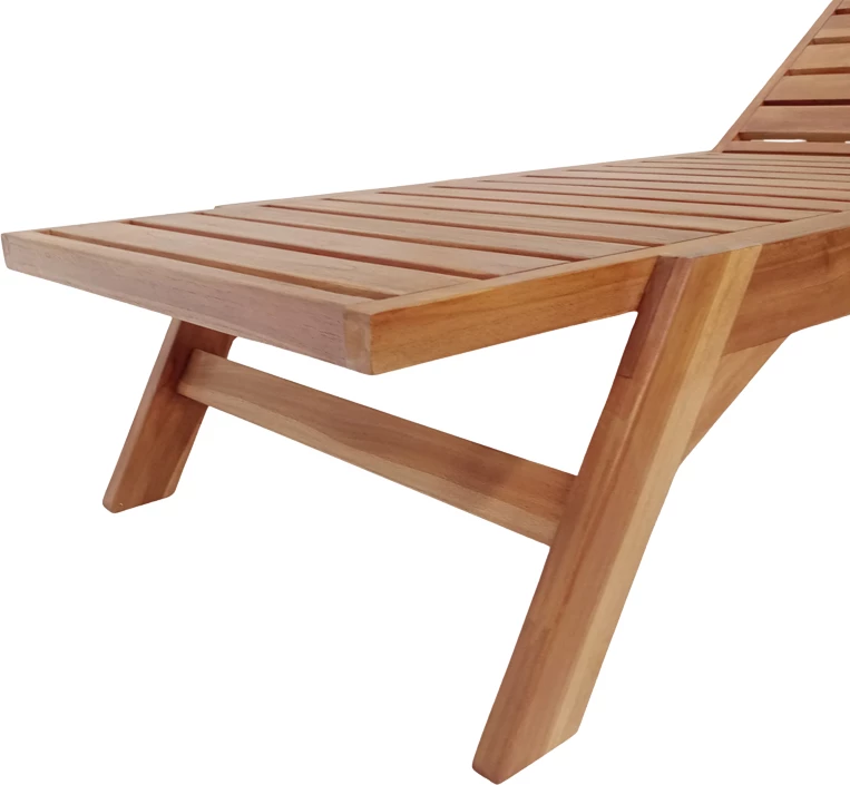 Shezlong Melop, dru tik, ngjyrë natyrale, 200x70x35cm