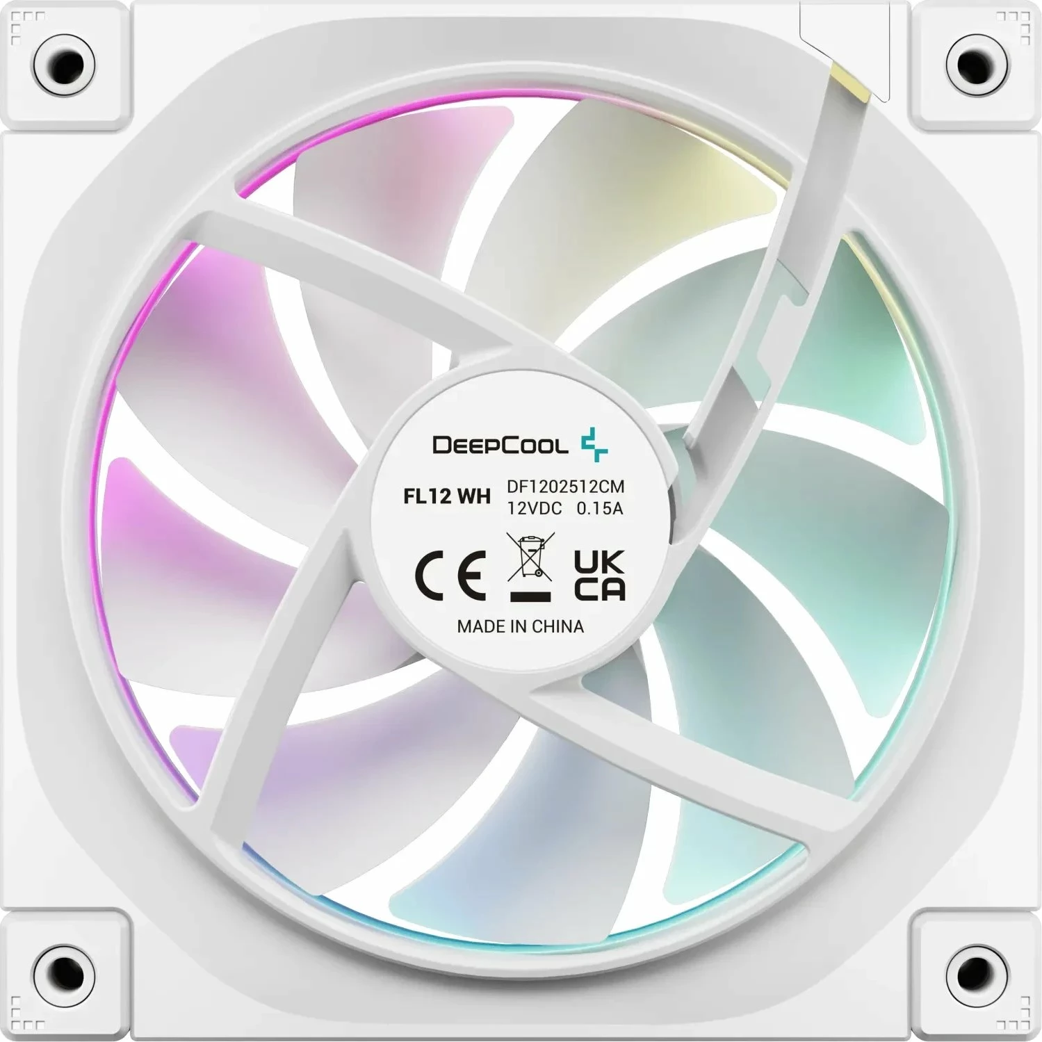 Ventilator për kasë PC Deepcool FL12 (R-FL12-WHAPN1-G) 120mm ARGB Gen2 PWM, 1 copë, i bardhë
