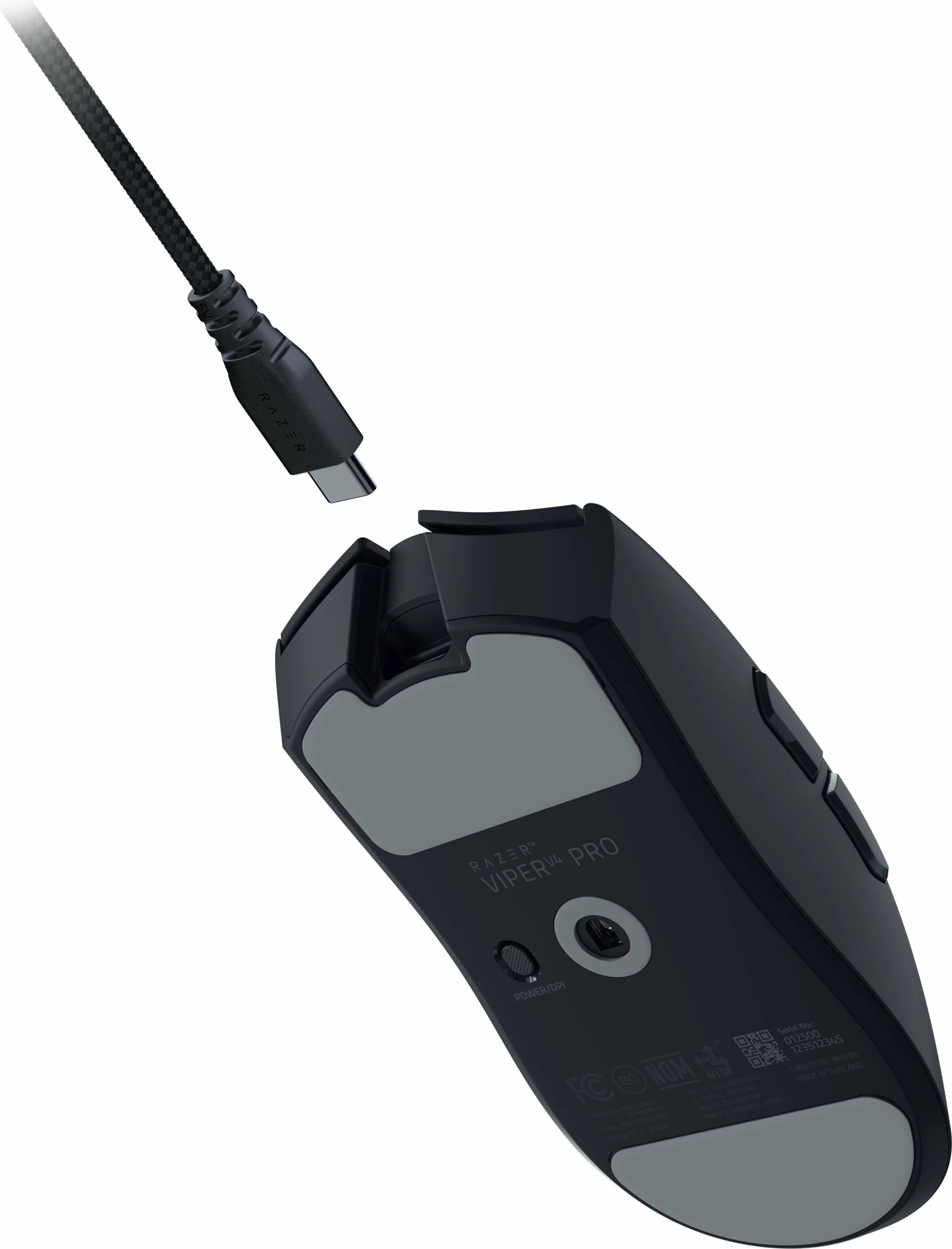 Maus Razer Viper V4 Pro 50K DPI, 8000 Hz, wireless 2.4GHz/USB, 49 g, e zezë