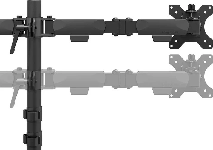 Krah monitori për tavolinë Neomounts DS60-600BL2, për 2 monitorë, Çelik, E zezë