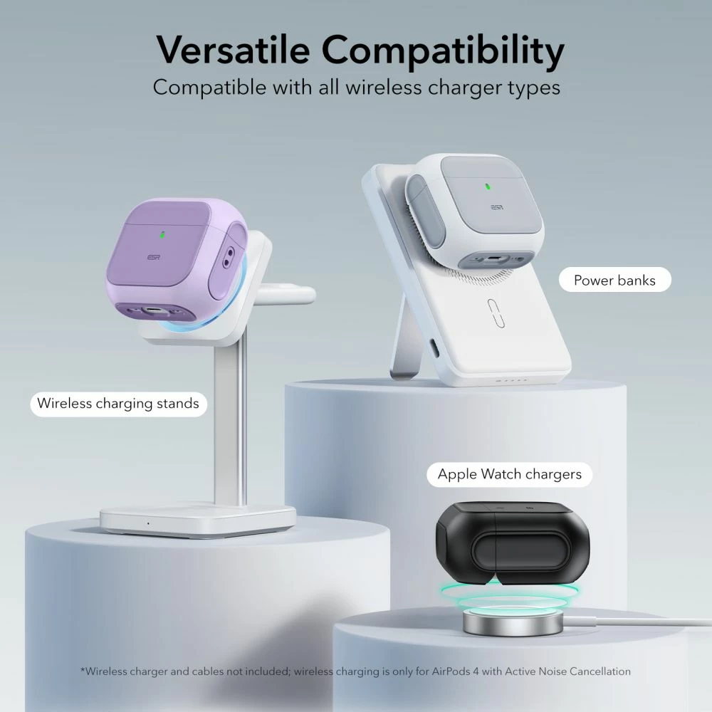 Mbështjellës ESR Orbit HaloLock për AirPods 4, MagSafe, vjollcë