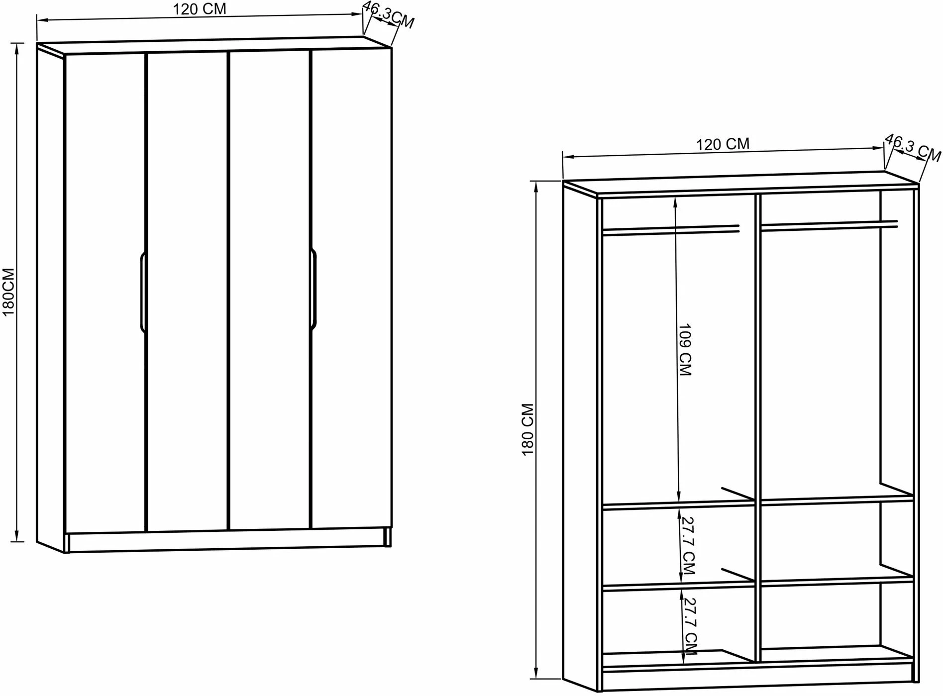Dollap Skye Decor, Monza 120, i bardhë
