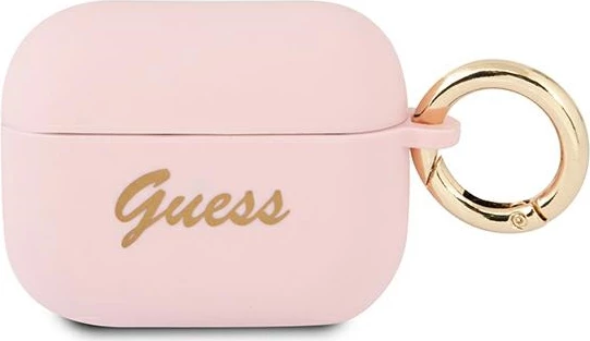 Mbështjellës Guess GUAPSSSI për AirPods Pro, silikon, rozë