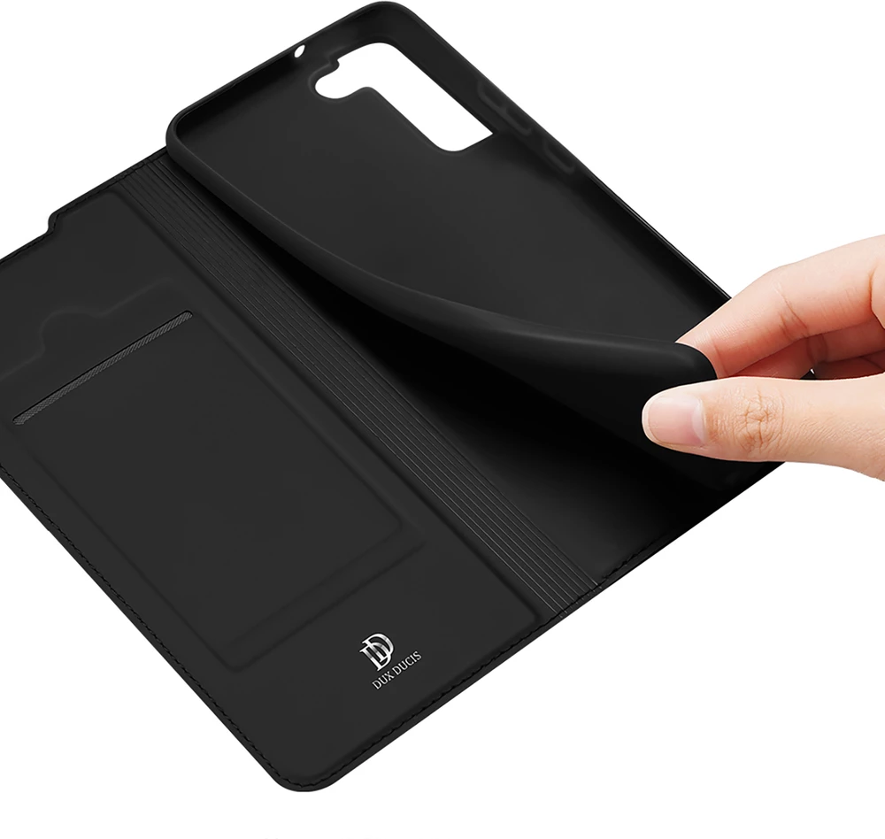 Mbështjellës Dux Ducis Skin Pro për Samsung Galaxy S22+, eko lëkurë, i zi