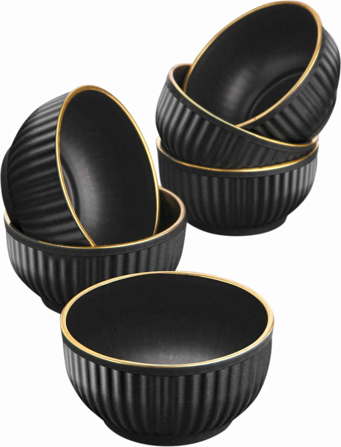 Set 6 tasash Hermia Concept, ngjyrë e zezë, C-DD07