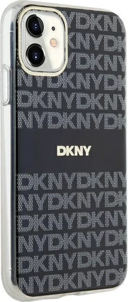 Mbështjellës DKNY IML Mono & Stripe MagSafe për iPhone 11/XR, i zi