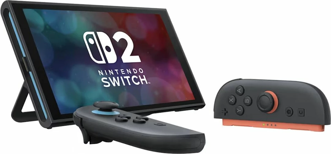 Konzolë lojërash Nintendo Switch 2, 256GB, ekran 7.9\" 1080p HDR, dock 4K, set me Joy-Con 2 blu e çelët/kuqe e çelët