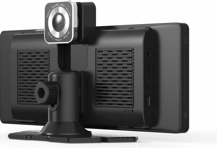 Ekran multimedial për veturë Maxcom MC01 me kamerë të përparme dhe të pasme, 9.3" HD IPS, i zi