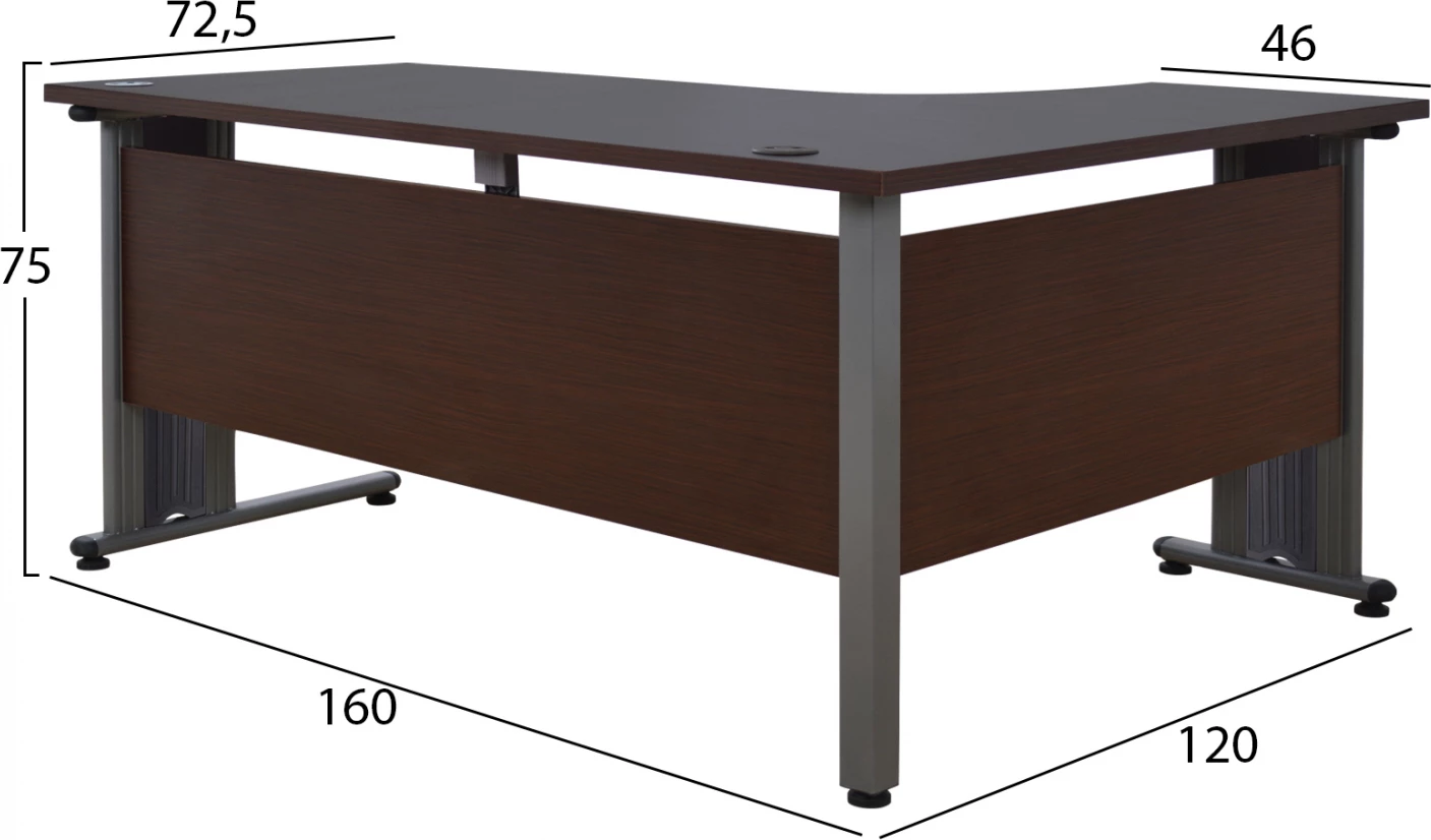 Zyrë profesionale këndore majtas FH2043.02L Wenge 160x120