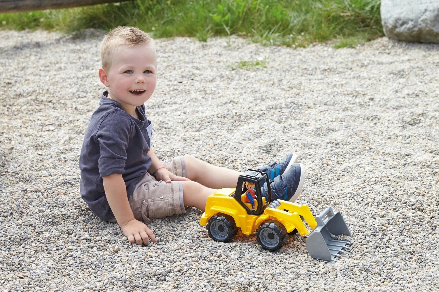 Ngarkues lodër Lena Truxx 37 cm, plastikë, verdhë me figurë