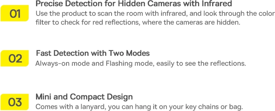 Detektor kamerash të fshehura Baseus Heyo FMHY000002, i bardhë