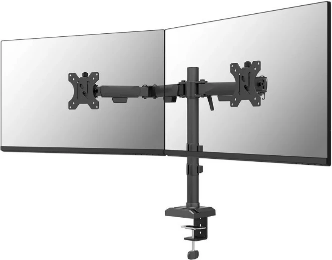 Krah monitori për tavolinë Neomounts DS60-600BL2, për 2 monitorë, Çelik, E zezë