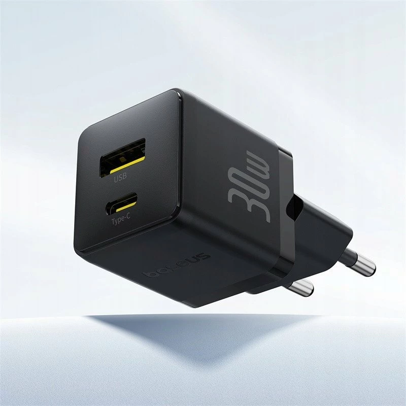 Karikues rrjeti Baseus Palm P1011160A113-00 30W, 1x USB-A + 1x USB-C, PD/QC, pa kabllo, i zi