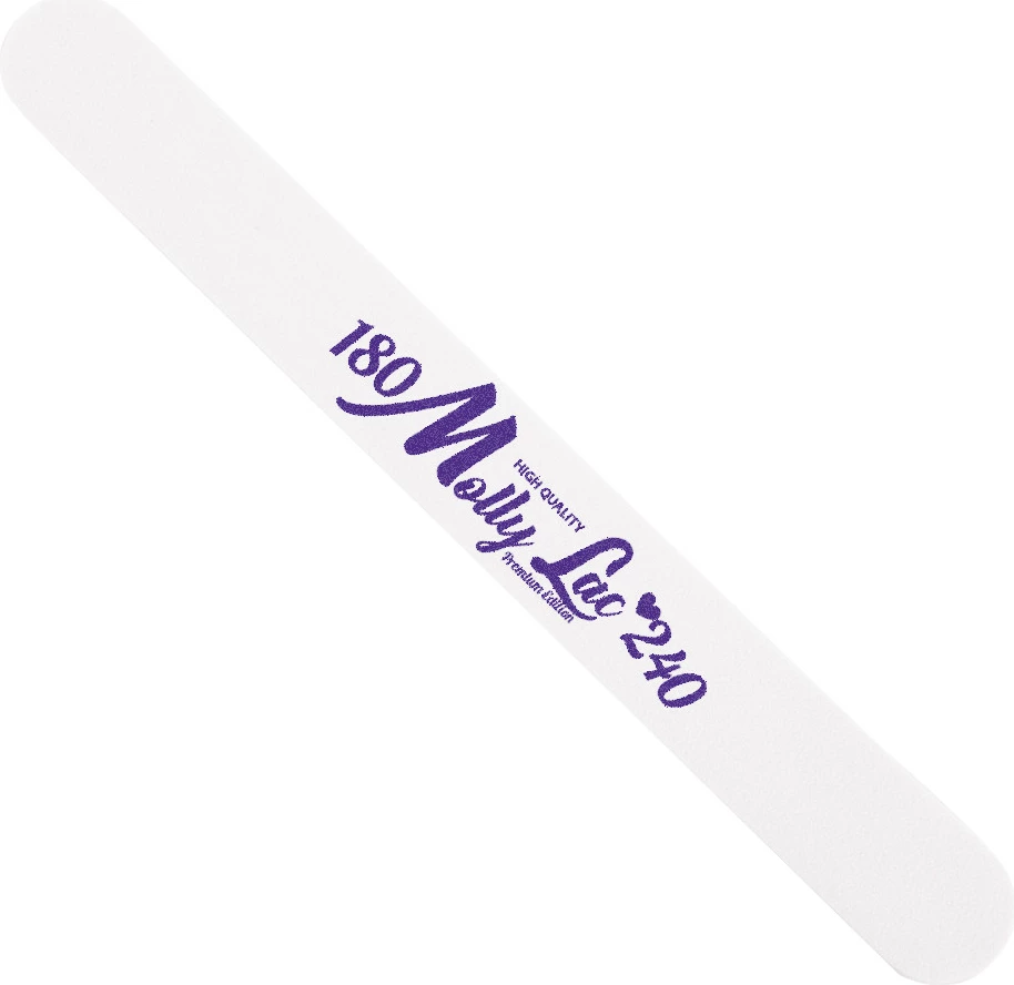 Lëmues për thonj MollyLac double-sided straight 180/240 për femra, 1 copë