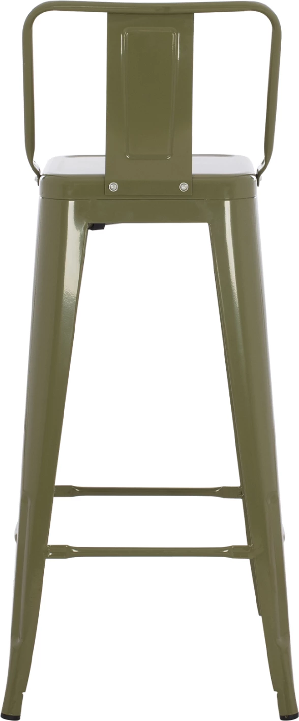 Karrige për bar me mbështetëse, MELITA-PRO, metal, ngjyrë ulliri e errët, 42x42x100H cm