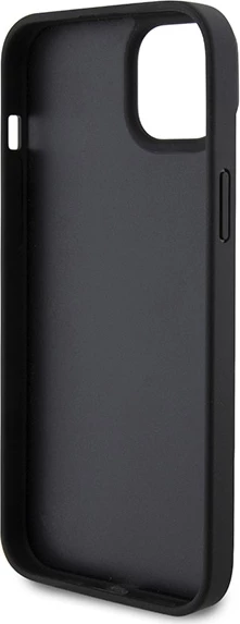 Mbështjellës Guess Crossbody 4G Metal Logo për iPhone 15/15 Plus, i zi, me rrip