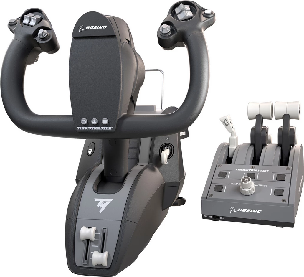 Kontroller fluturimi, Thrustmaster TCA Yoke Pack Boeing Edition 4460210, yoke + throttle quadrant, e zezë, set