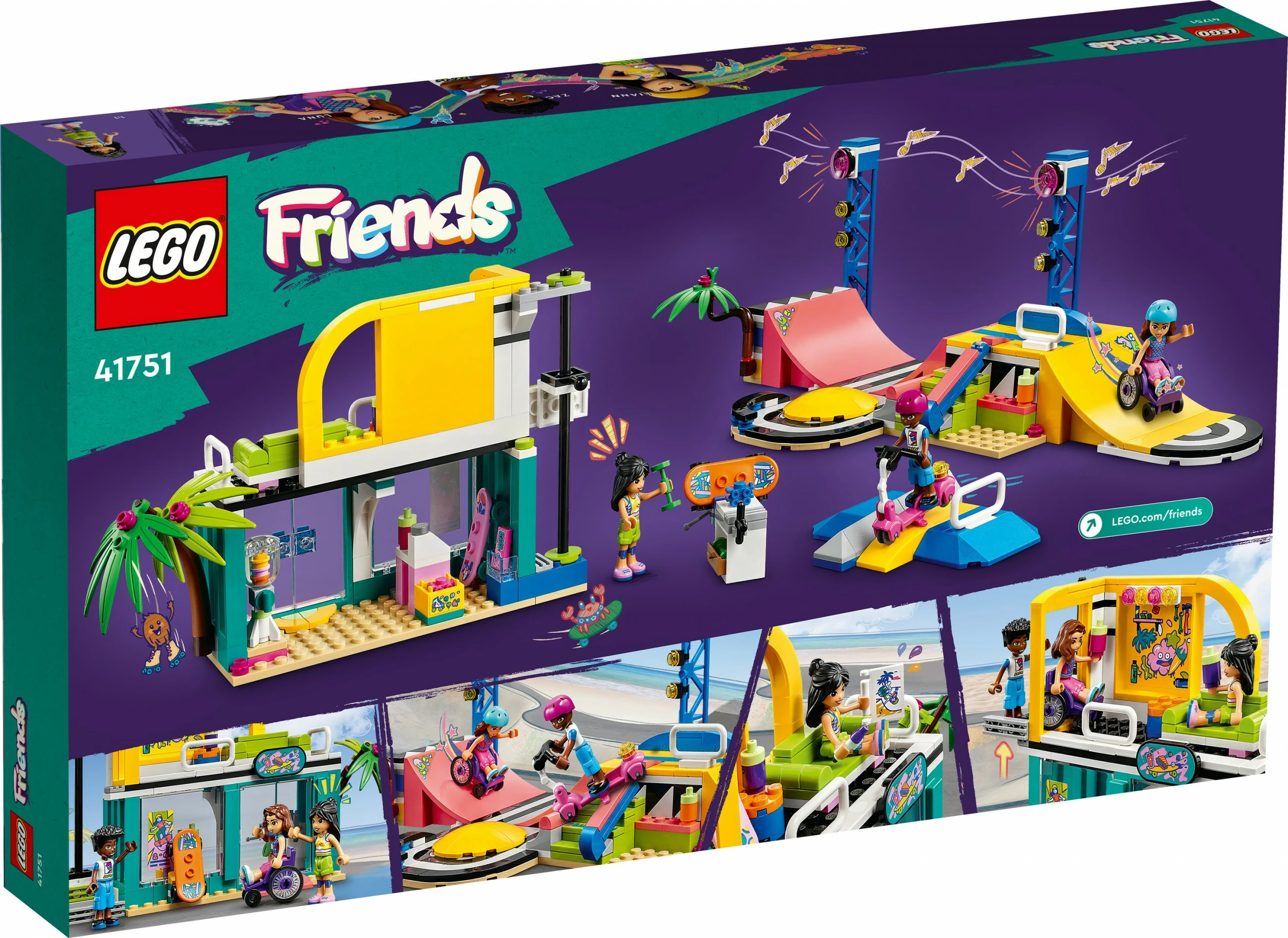Set ndërtimi LEGO Friends Skate Park, 431 pjesë, Multikolor