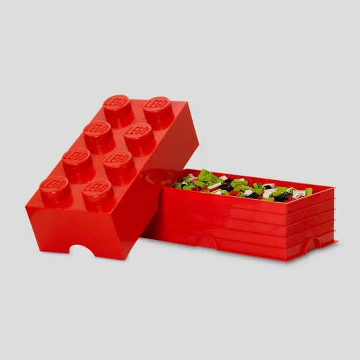 Kuti magazinimi LEGO Room Copenhagen Storage Brick 8, e kuqe