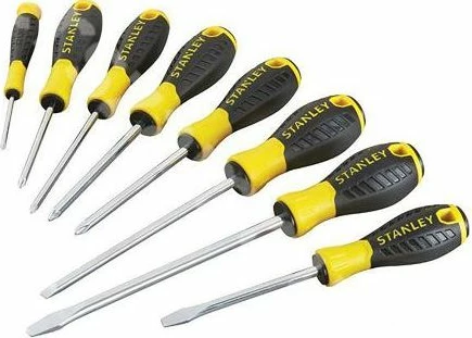 Set kaçavidash Stanley Essential STHT0-60210, 8 copë, të sheshta & kryq, verdhë/zezë