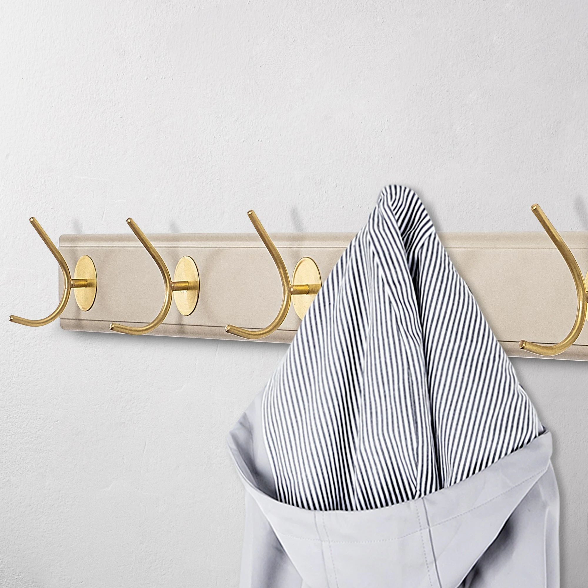 Varëse muri prej druri, ngjyrë e bardhë dhe ari, Skye Decor, ASK-011, 100x7x8 cm