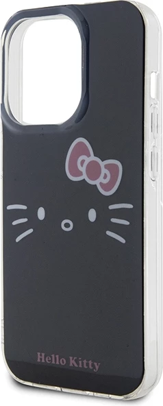Mbështjellës Hello Kitty IML Kitty Face për iPhone 13 / 13 Pro, i zi