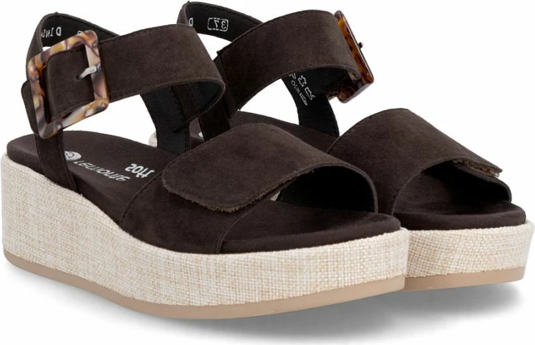 Sandale platforme femra Rieker Remonte D1N54-25, kafe [Madhësia: 36]