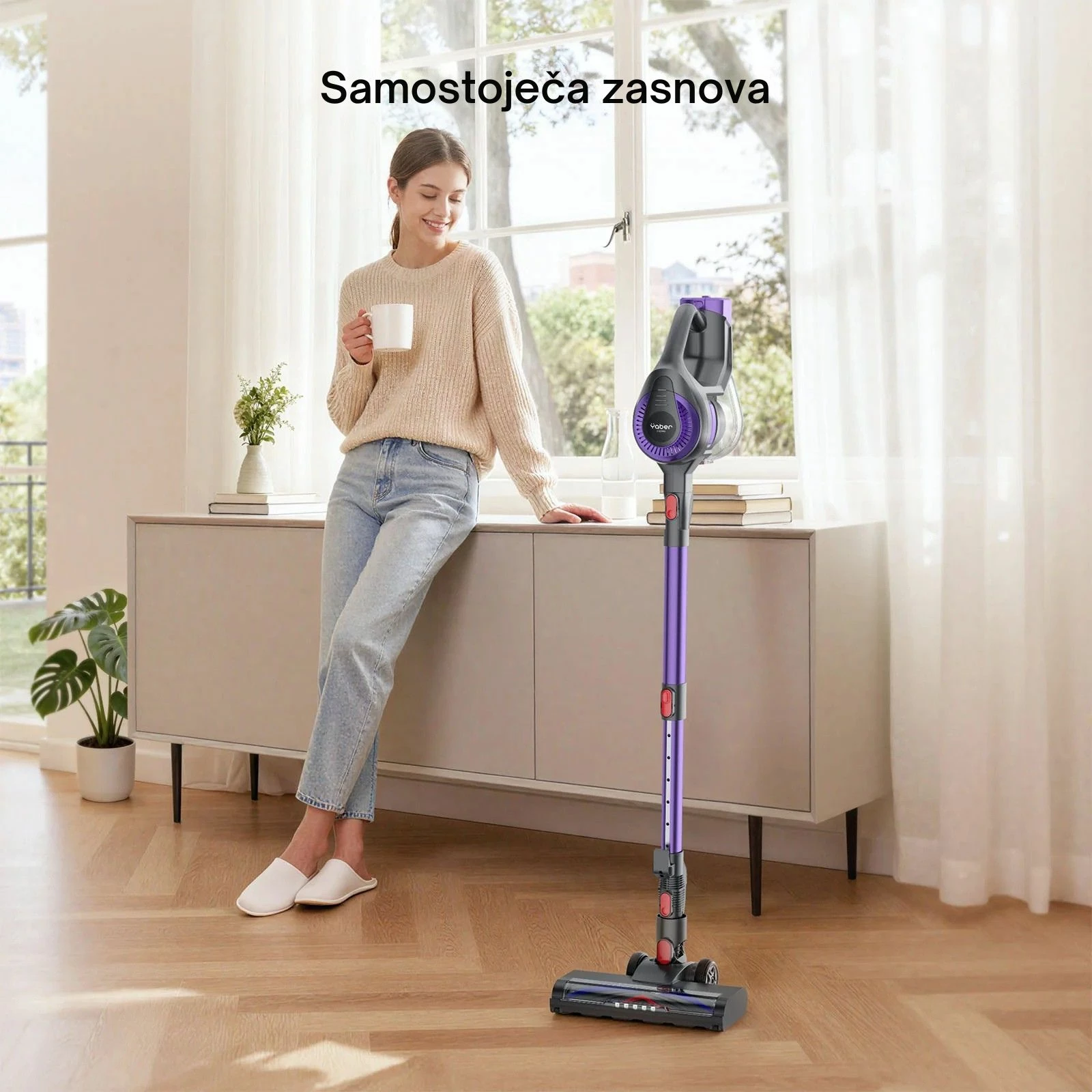 Fshesë me bateri Yaber L10 56AW, 170W, HEPA, 0.6L, 1.3kg, vjollcë/zezë