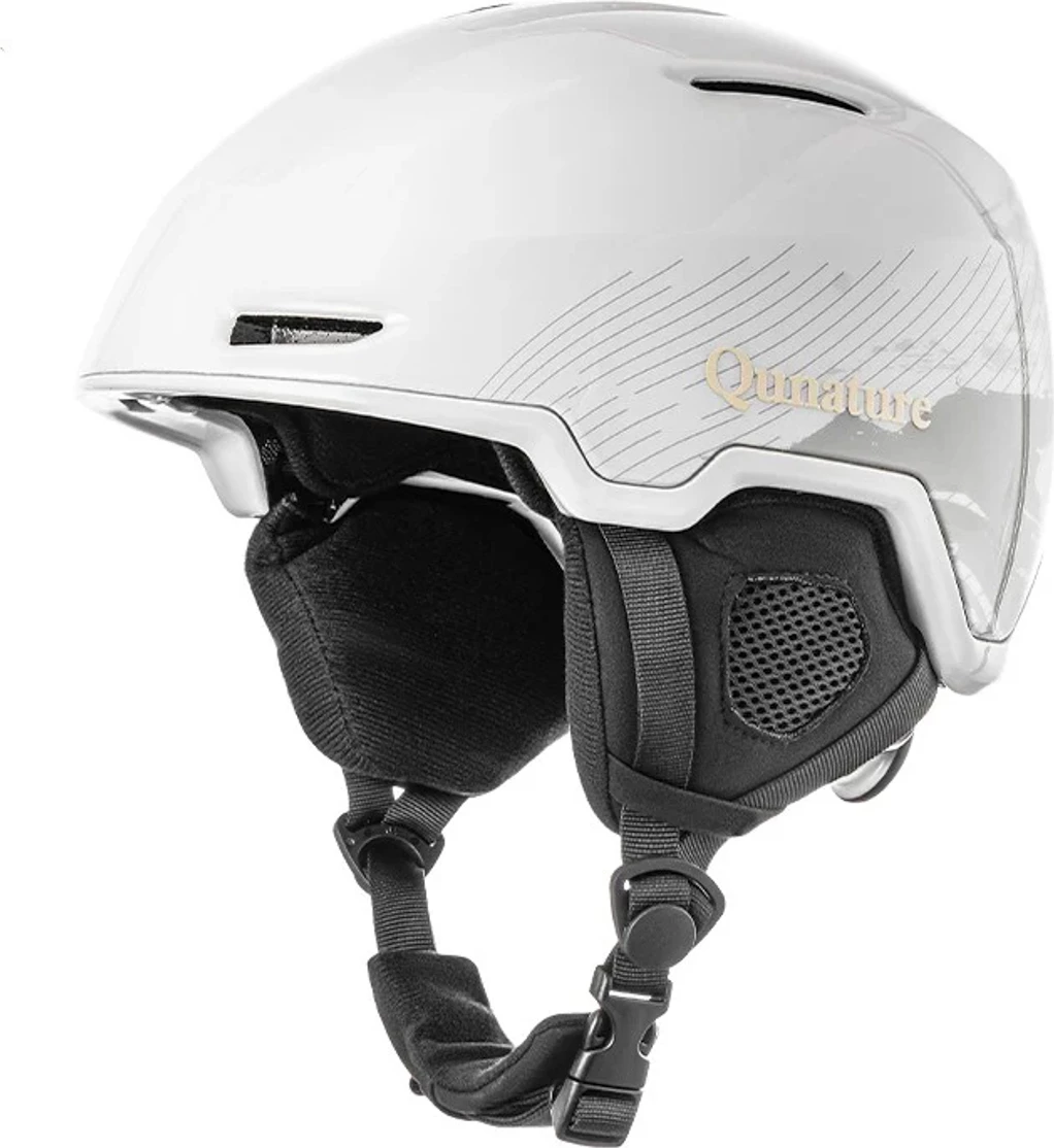 Kaskë skijimi/snowboardi Qunature 10130003002 M (54-58 cm) me mbrojtëse veshësh, ventilim i rregullueshëm, e bardhë