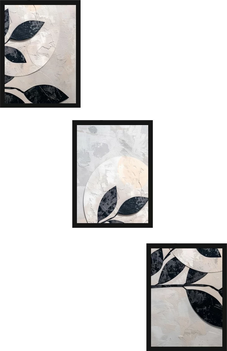 Pikturë dekorative me kornizë MDF (3 pjesë), Wallity, Huhu466S, 50x70 cm