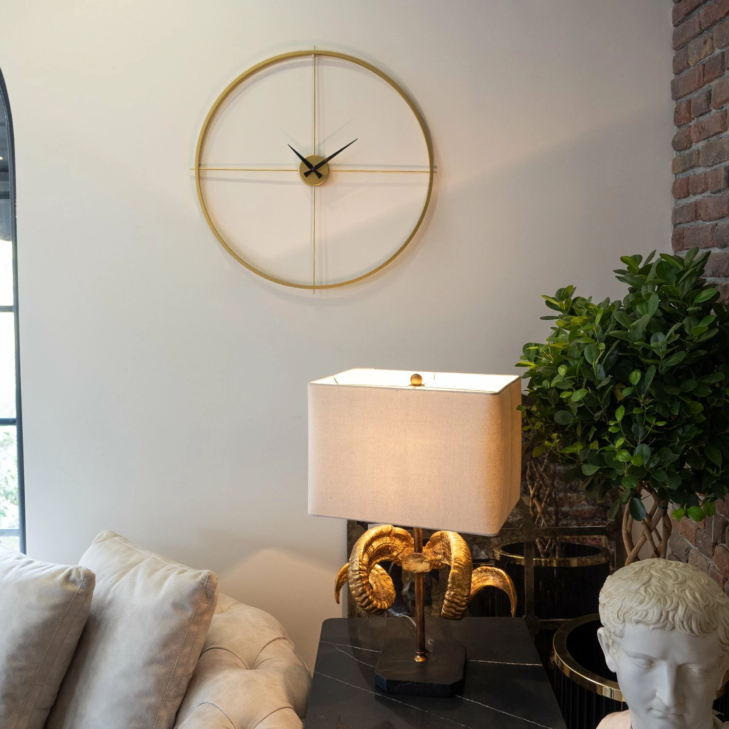 Orë muri dekorative prej metali, ngjyrë ari, Arcadia, APS075