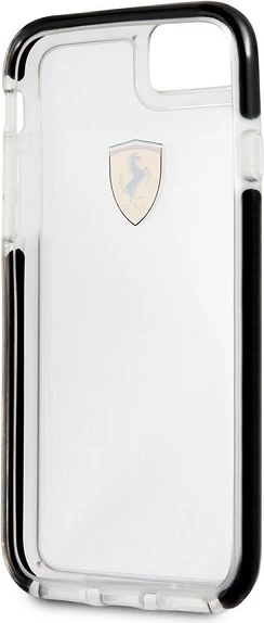 Mbështjellës Ferrari FEGLHCP7BK për iPhone 7/8/SE 2020/SE 2022, transparent/zi