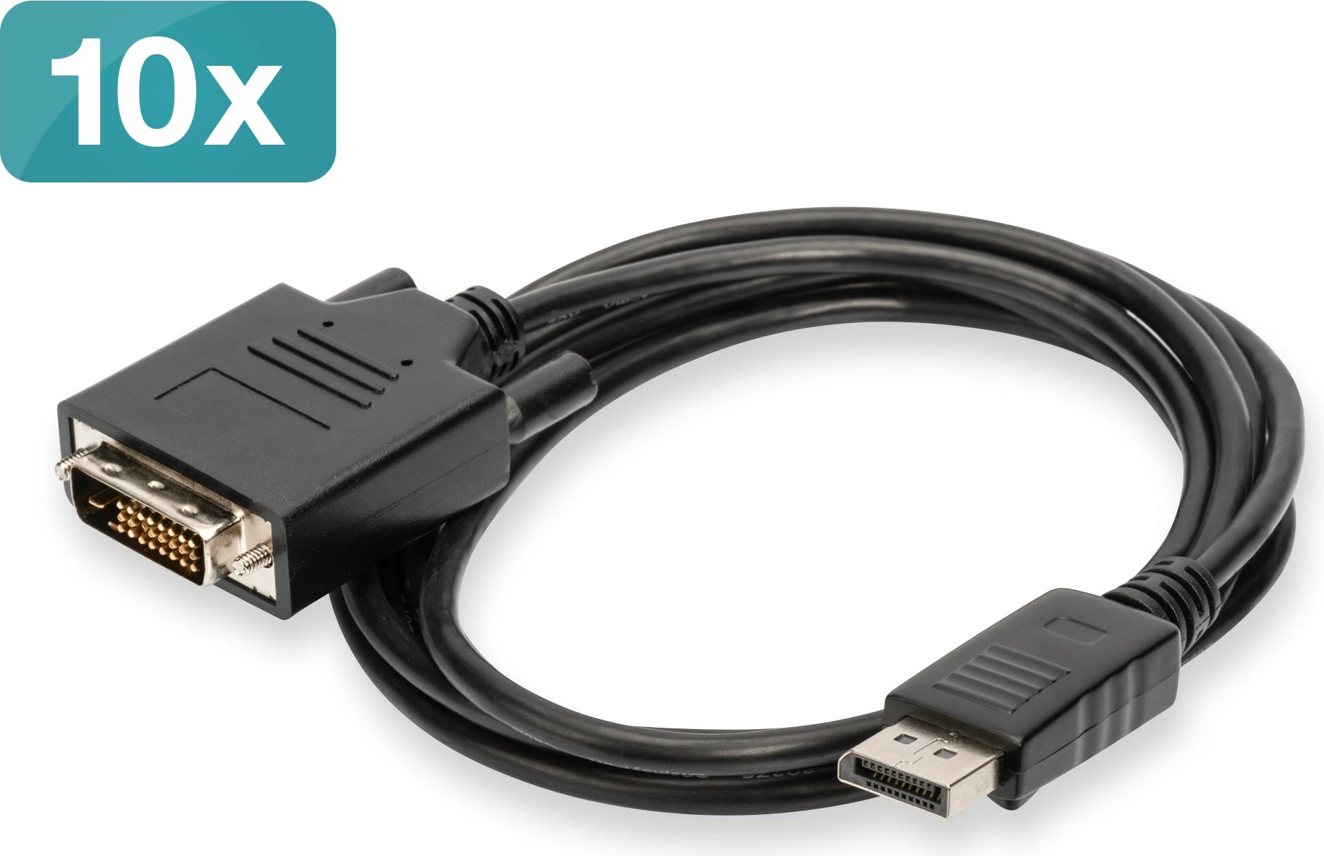 Kabllo adapter Digitus DisplayPort në DVI-D, 2m, 10 copë, e zezë