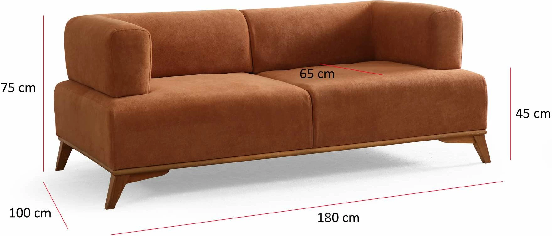 Divan dy vendësh, ngjyrë portokalli, Atelier del Sofa, Hera