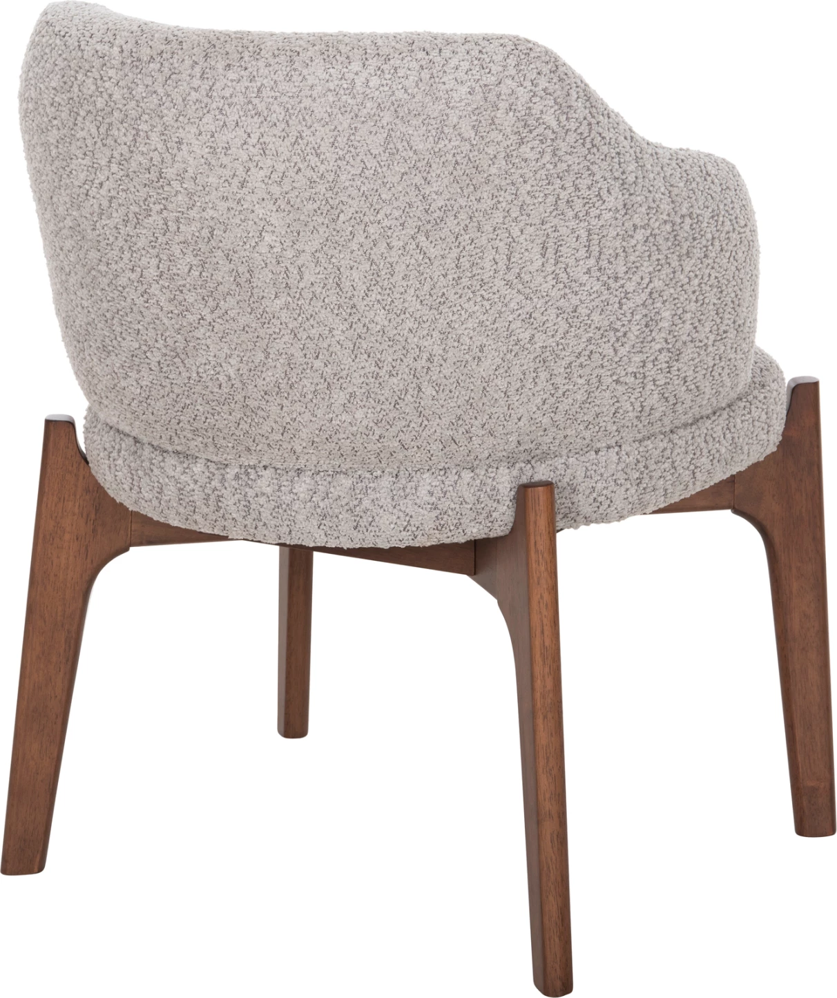 Karrige për ngrënie ABAI FH9971.03, dru gome, ngjyrë arre, pëlhurë boucle, gri e lehtë, 65x63x79 cm, set prej 2 copash