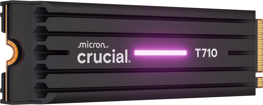 SSD Crucial T710 1TB M.2 2280 PCIe Gen5 NVMe me heatsink, RGB, e zezë