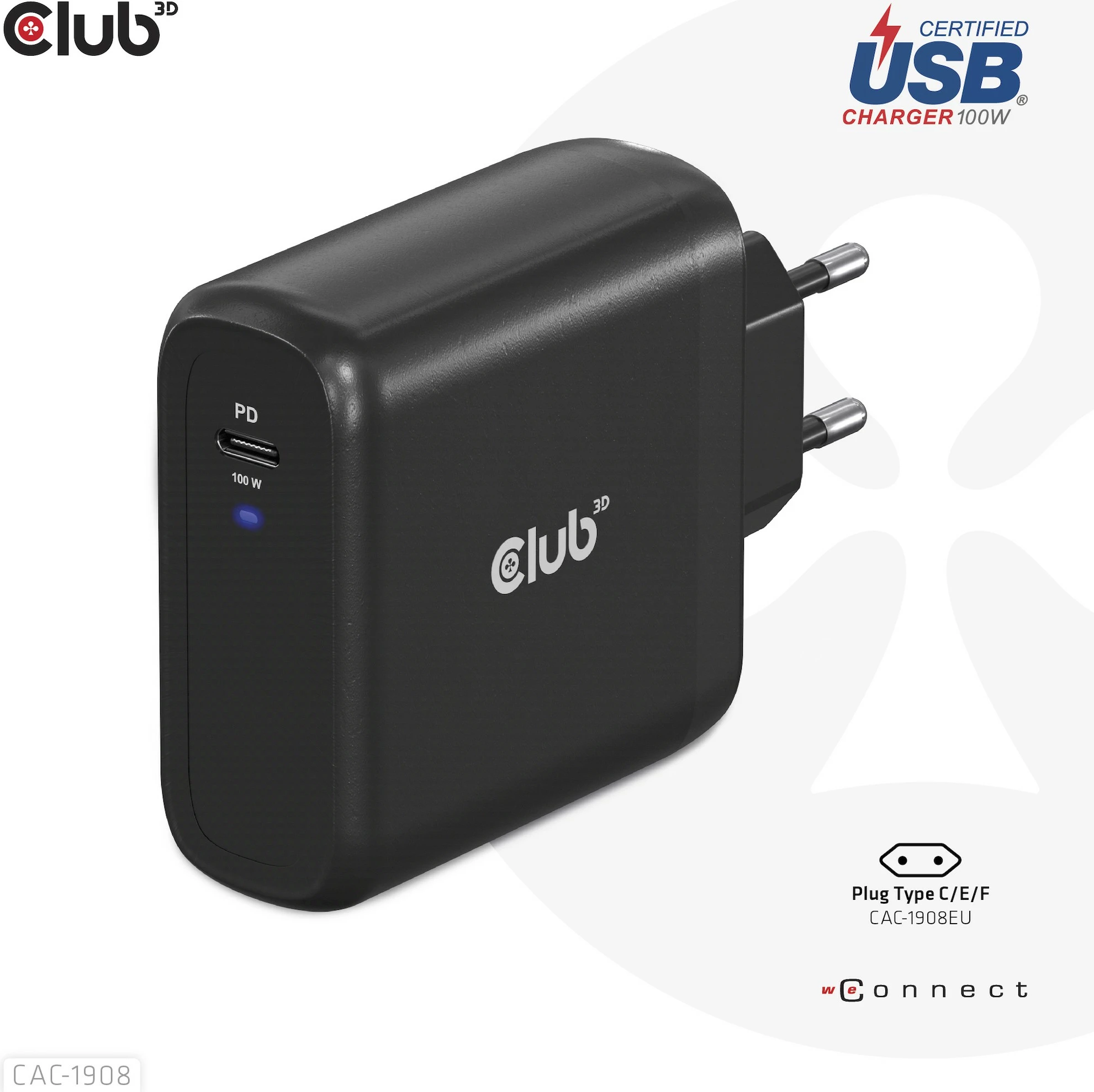 Karikues Club3D USB Type-C PD 100W, GaN, i zi