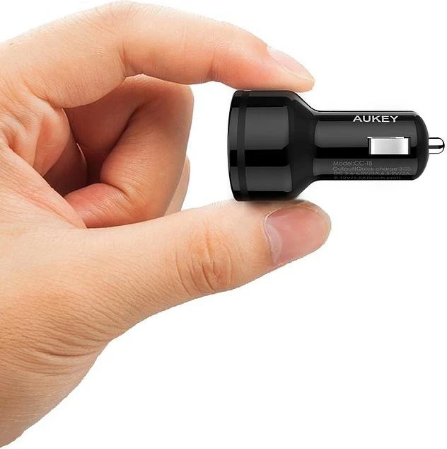 Mbushës veture AUKEY CC-T8, 2xUSB Quick Charge 3.0, 6A, 36W, i zi