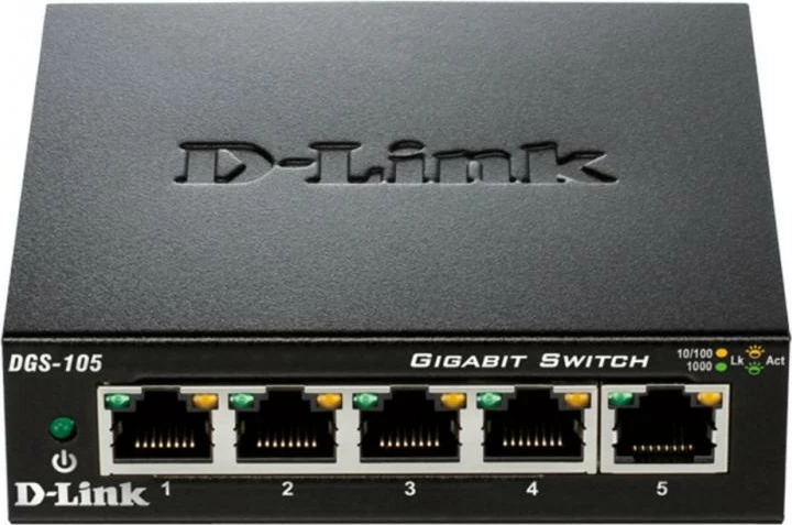 Switch D-Link DGS-105/E, 5 porta Gigabit, metal, pa ventilator