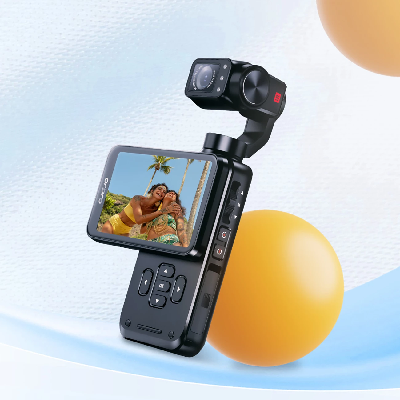 Kamerë xhepi Ordro Pocket M5 me gimbal 3-aksial, 5K, e zezë