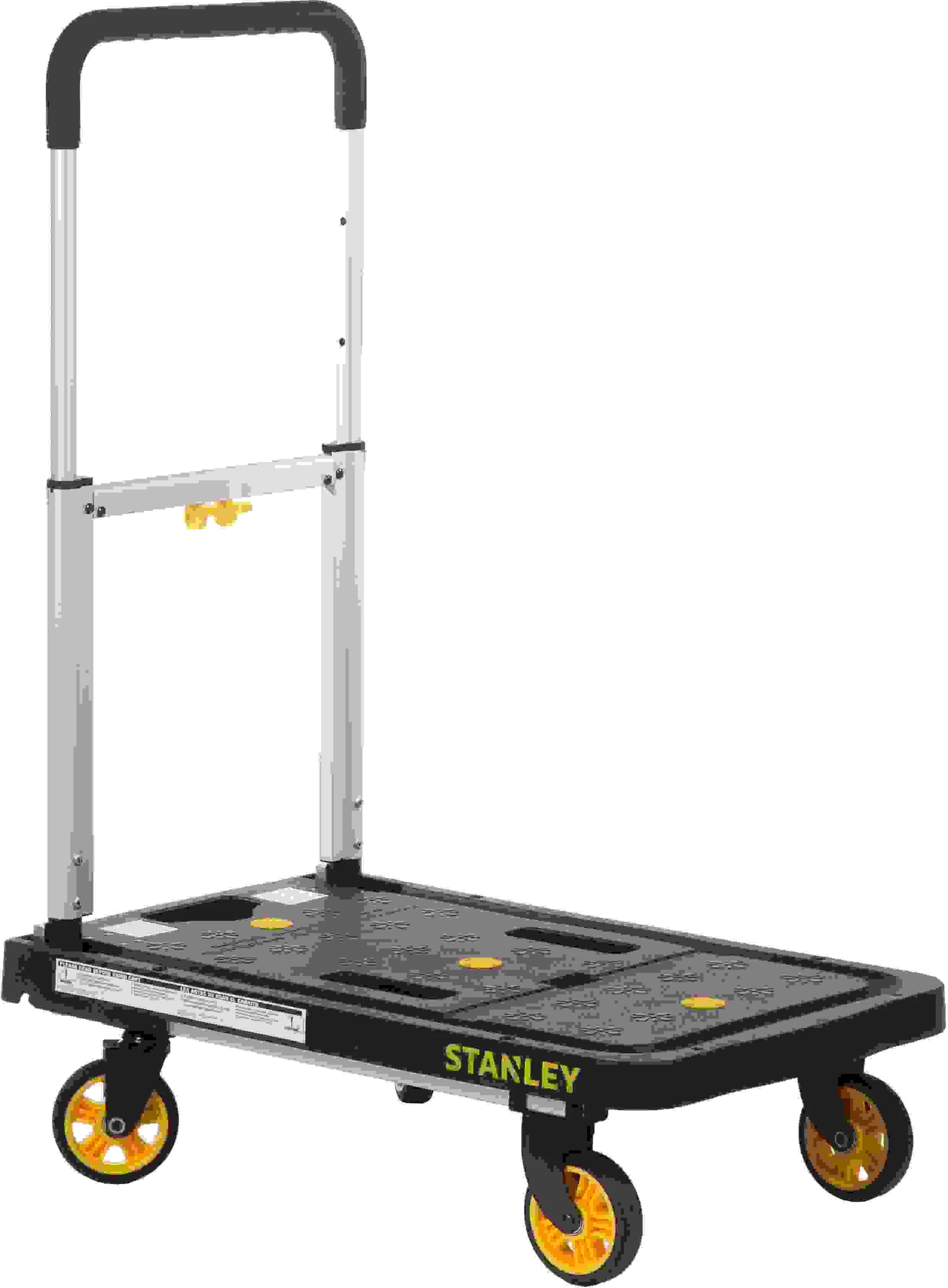 Karrocë platforme alumini Stanley SXWTD-PC517, 120 kg, 68x41 cm, e palosshme, zi/argjend