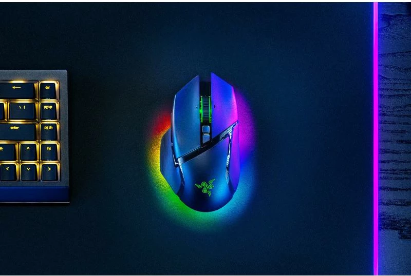 Maus gaming, Razer Basilisk V3 Pro RZ01-04620100-R3G1, wireless Bluetooth HyperSpeed, rrotë me free spin/tactile, RGB Chroma, i zi